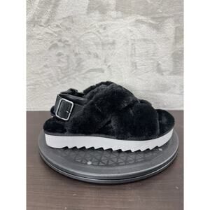 Koolaburra by UGG Women's Size 7 Fuzzee Flat Sandal Black UGG Slippers